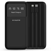 E GATE 105P पावरबैंक 10000mAh फ़ास्ट चार्जिंग | iPhone, Android, TWS आदि के लिए बिल्ट-इन लाइटनिंग और टाइप C केबल | मल्टी डिवाइस 22.5W पावर बैंक 5-इन-1 चार्जर | USB X 2, टाइप CX 2 और लाइटनिंग (काला)